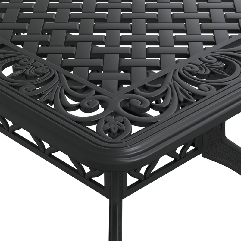vidaXL Cast Aluminum Large Garden Dining Table in Black