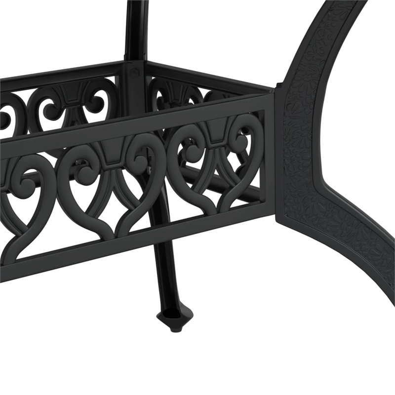 vidaXL Cast Aluminum Large Garden Dining Table in Black
