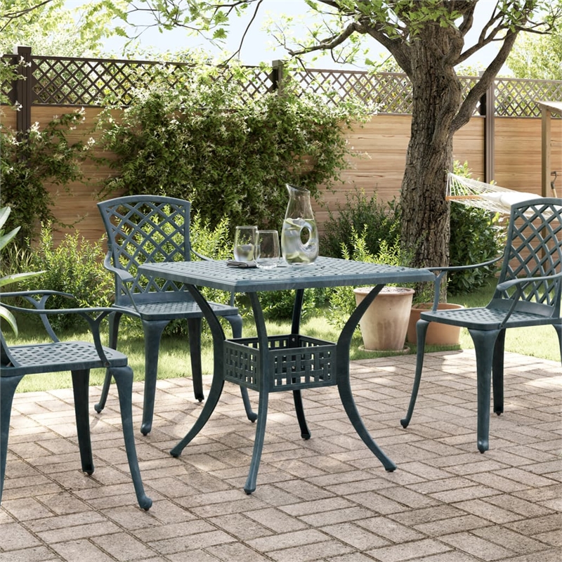 vidaXL Cast Aluminum Medium Garden Table in Green