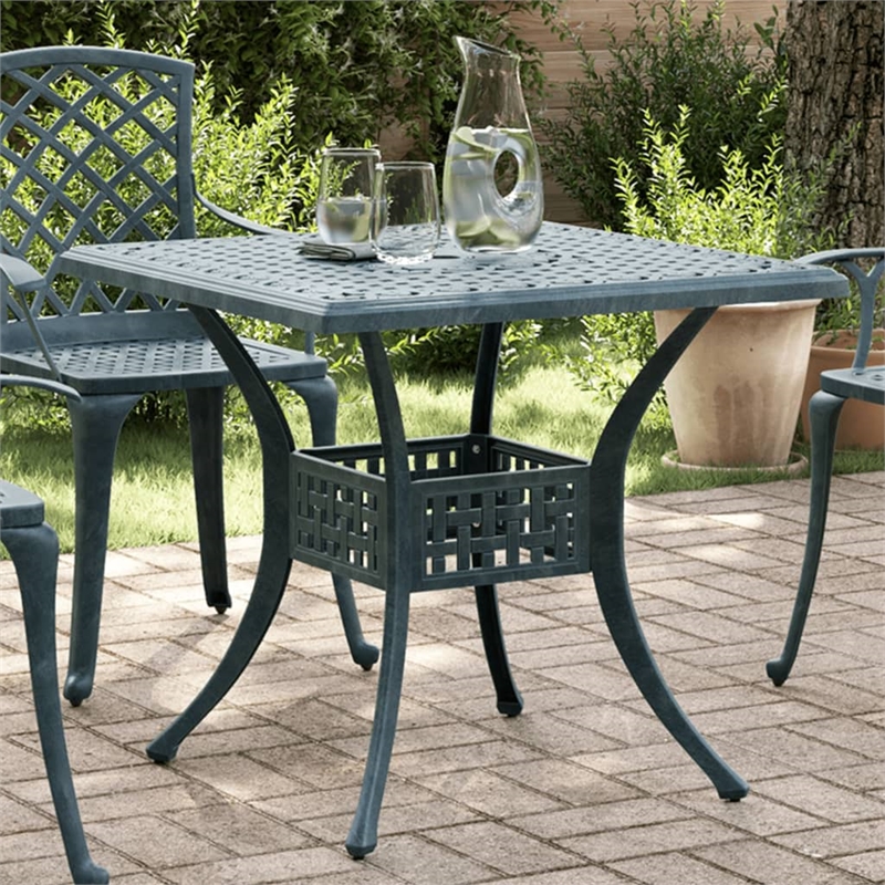 vidaXL Cast Aluminum Medium Garden Table in Green
