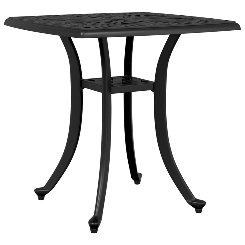 vidaXL Cast Aluminum Durable Medium Garden Table in Black