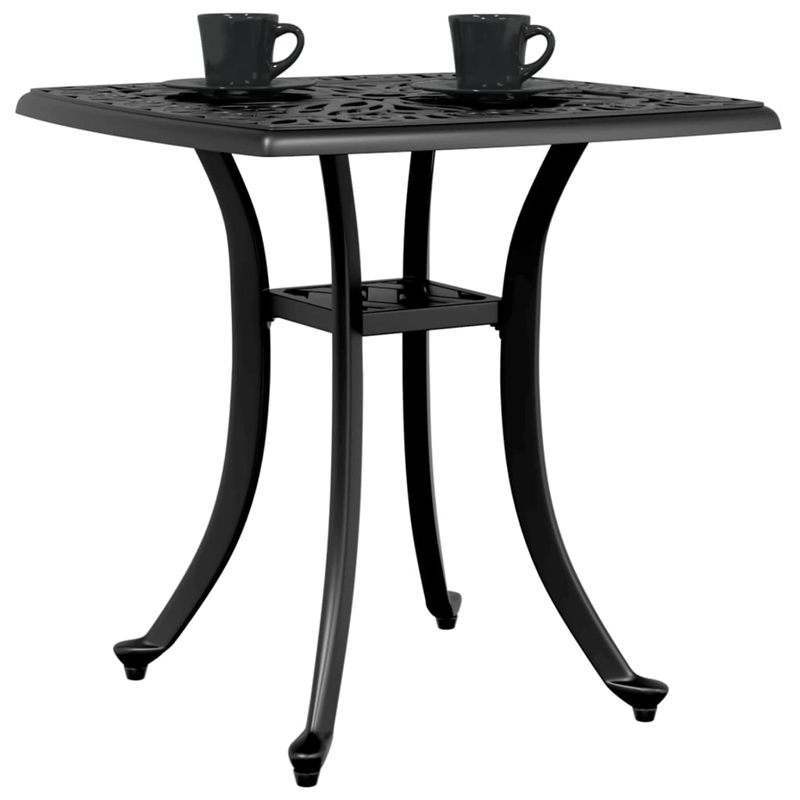 vidaXL Cast Aluminum Durable Medium Garden Table in Black