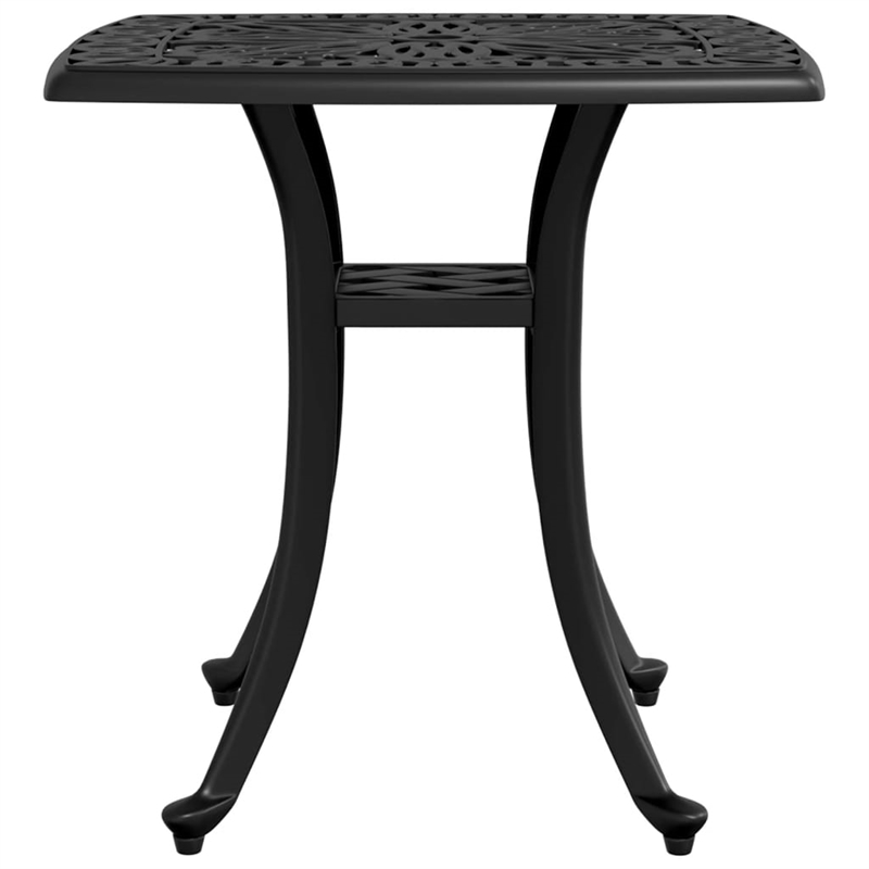 vidaXL Cast Aluminum Durable Medium Garden Table in Black