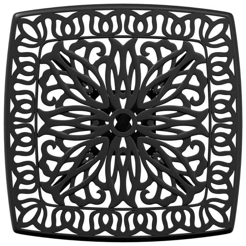 vidaXL Cast Aluminum Durable Medium Garden Table in Black