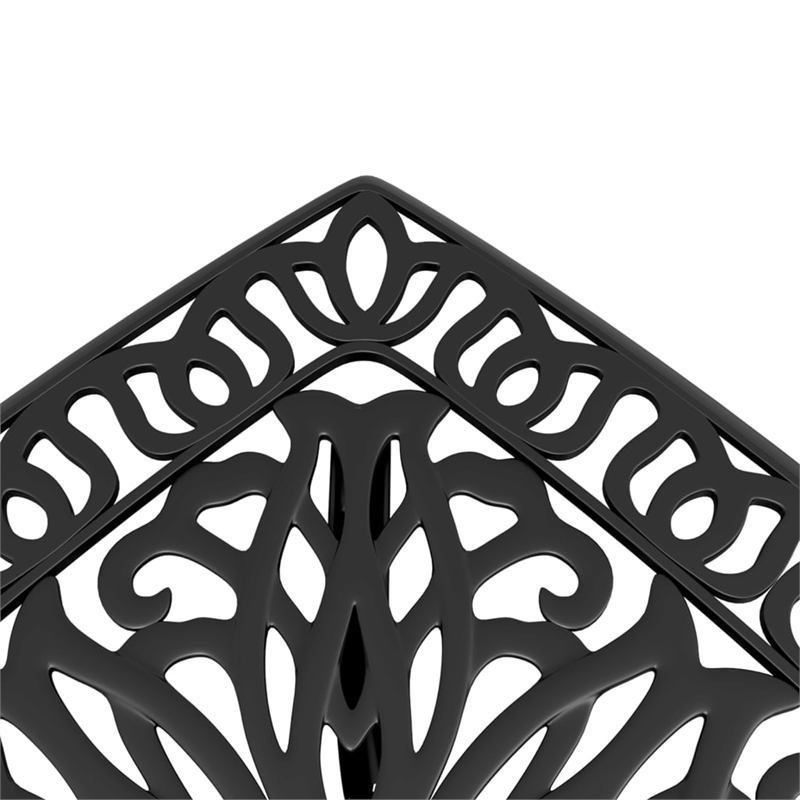 vidaXL Cast Aluminum Durable Medium Garden Table in Black