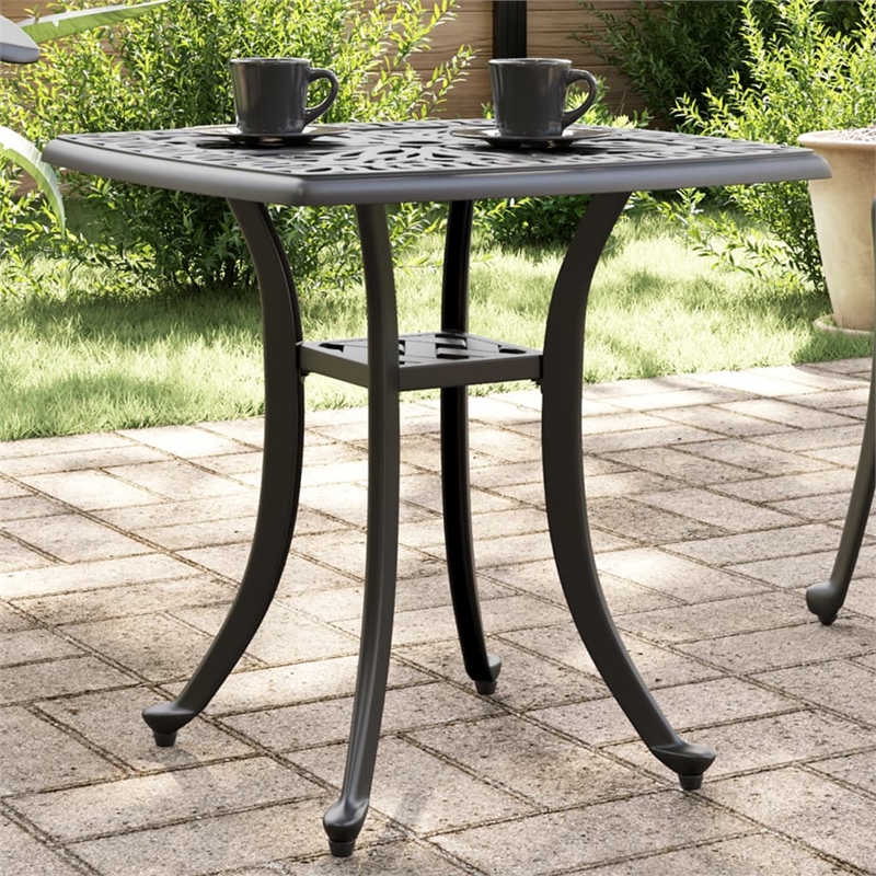 vidaXL Cast Aluminum Durable Medium Garden Table in Black