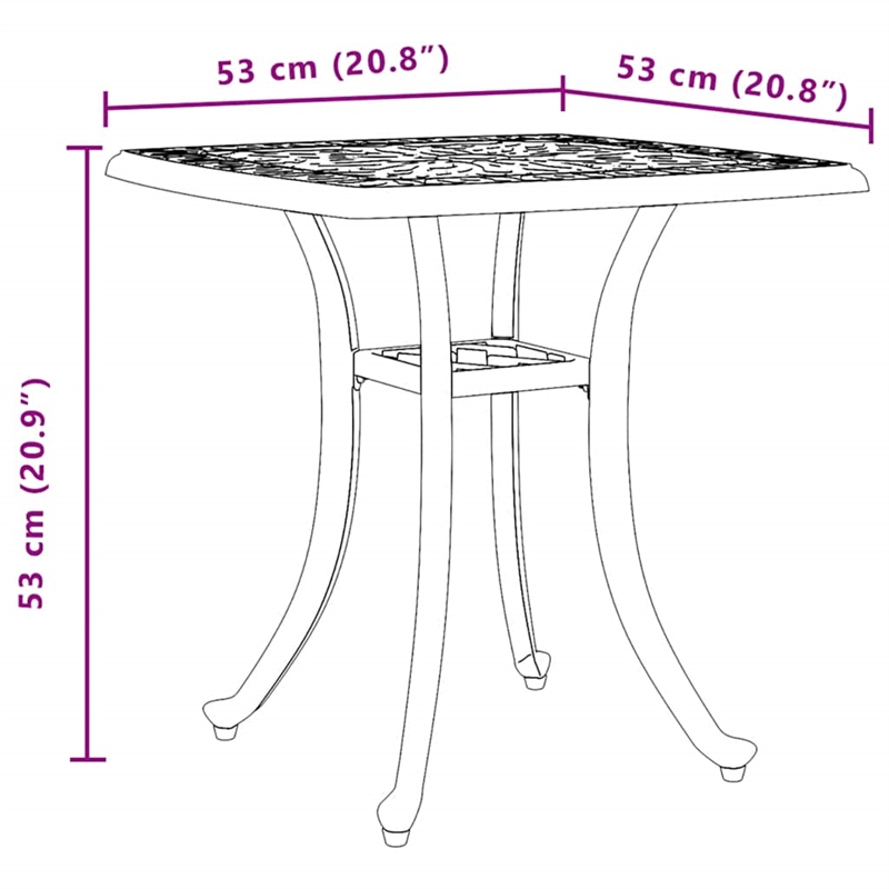 vidaXL Cast Aluminum Small Garden Table in White