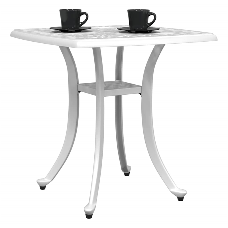 vidaXL Cast Aluminum Small Garden Table in White