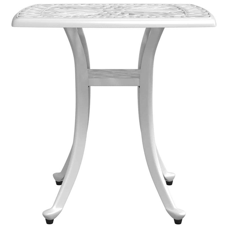 vidaXL Cast Aluminum Small Garden Table in White