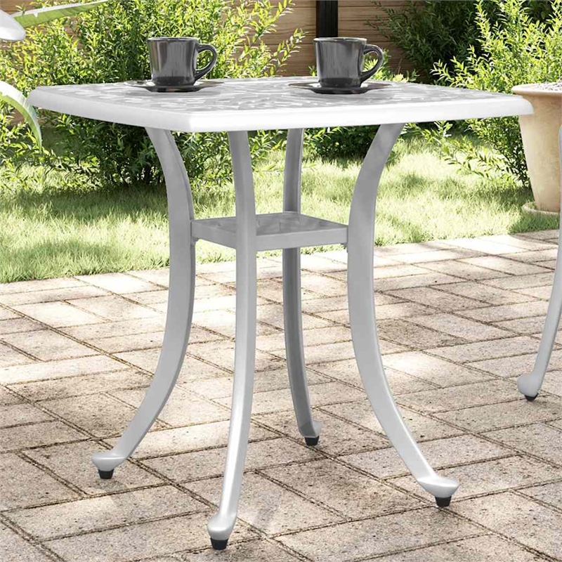 vidaXL Cast Aluminum Small Garden Table in White