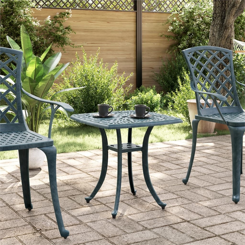 vidaXL Cast Aluminum Medium Garden Dining Table in Green