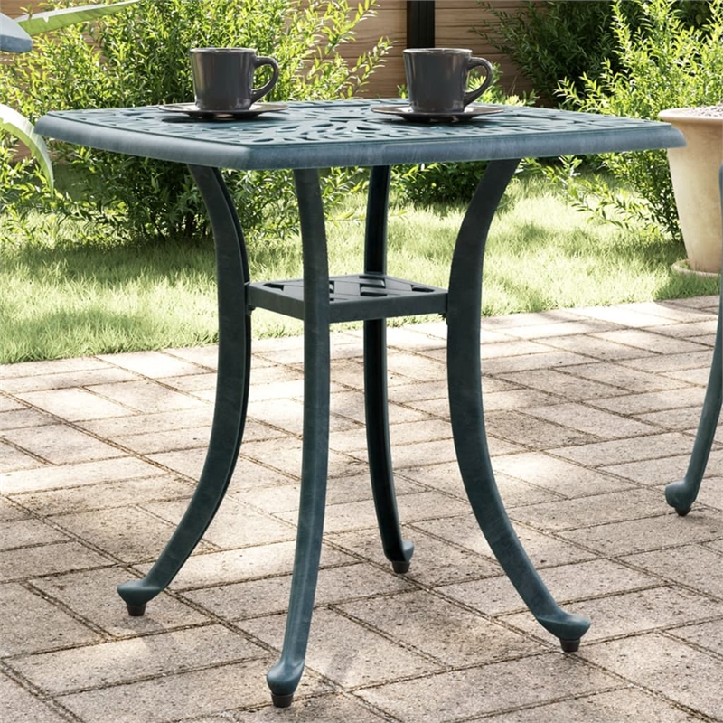 vidaXL Cast Aluminum Medium Garden Dining Table in Green