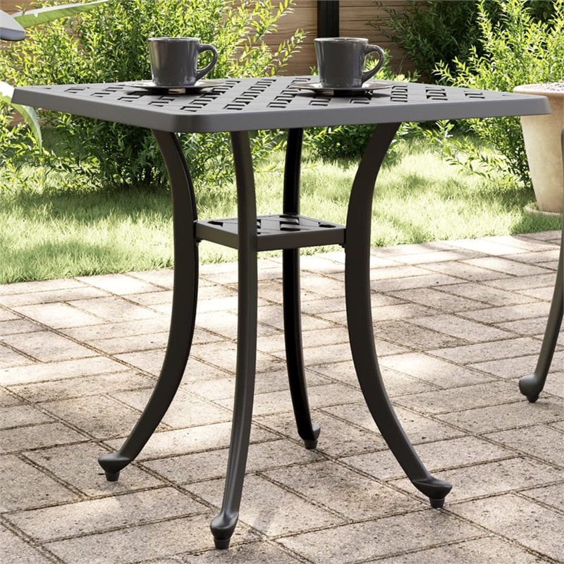 vidaXL Cast Aluminum Medium Garden Dining Table in Black