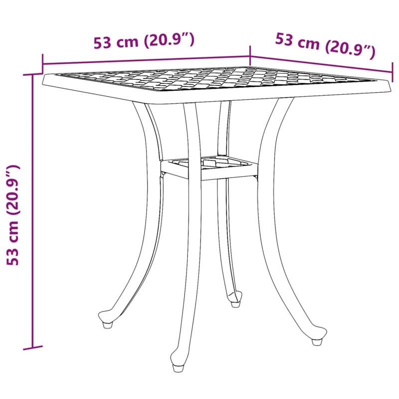 vidaXL Cast Aluminum Garden Dining Table in White