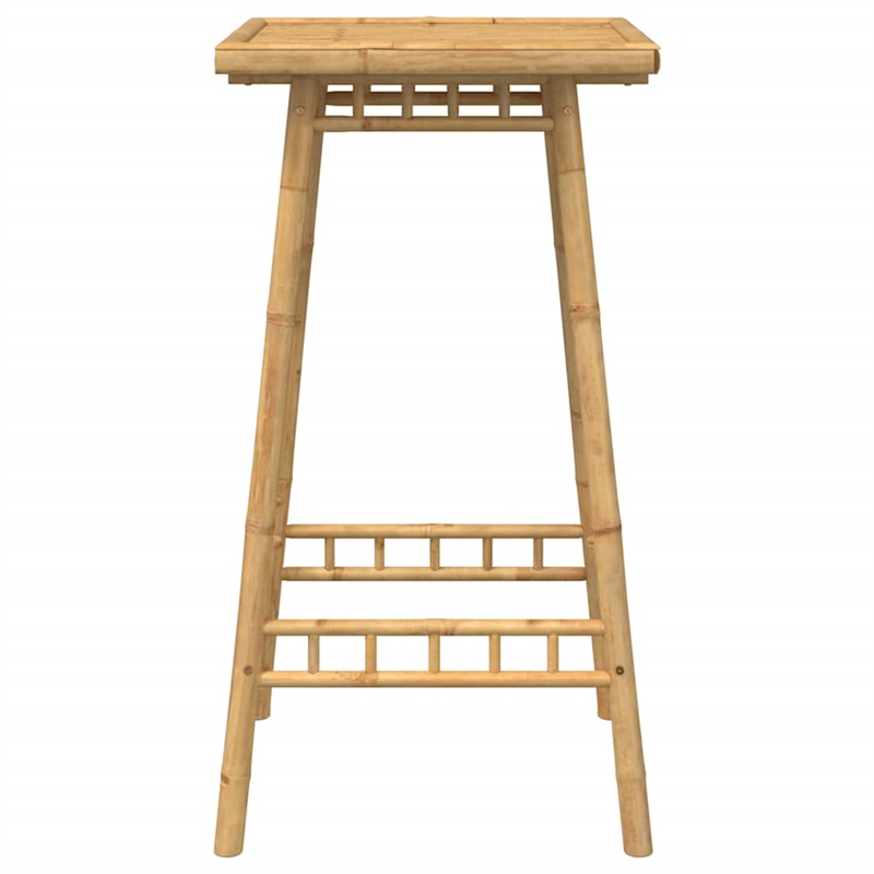 vidaXL Square Outdoor Bar Table in Bamboo with Tall Footrest in Brown