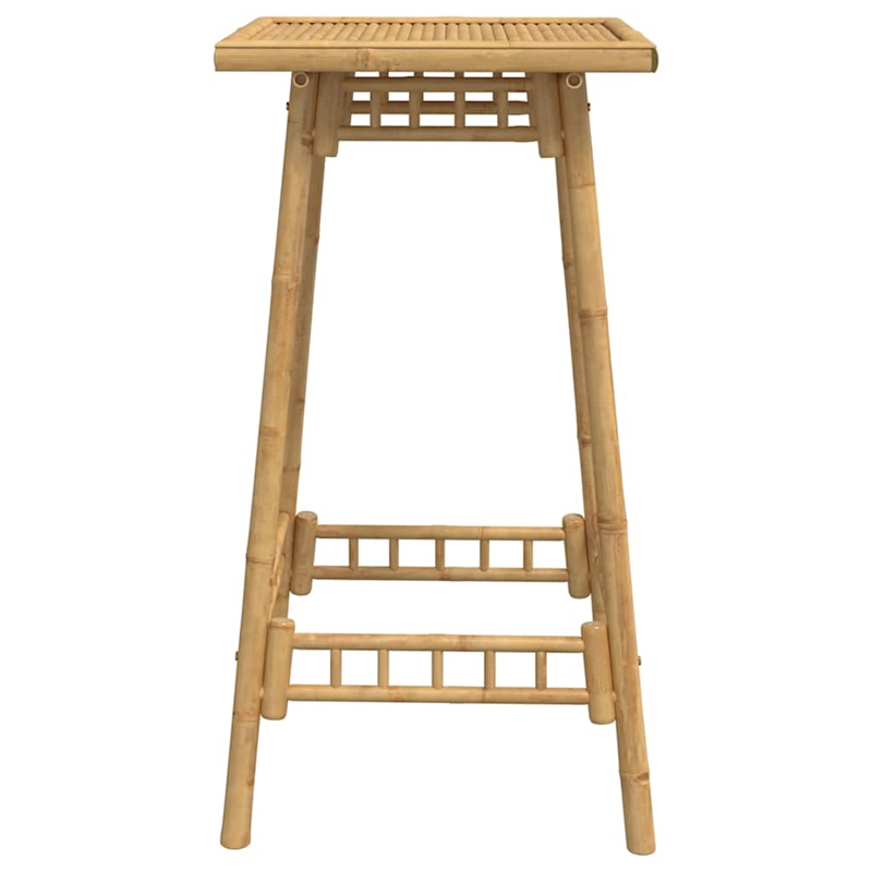 vidaXL Square Outdoor Bar Table in Bamboo with Tall Footrest in Brown
