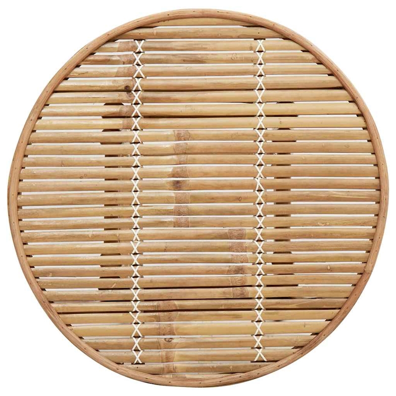 vidaXL Round Outdoor Bar Table in Bamboo with Tall Footrest in Brown