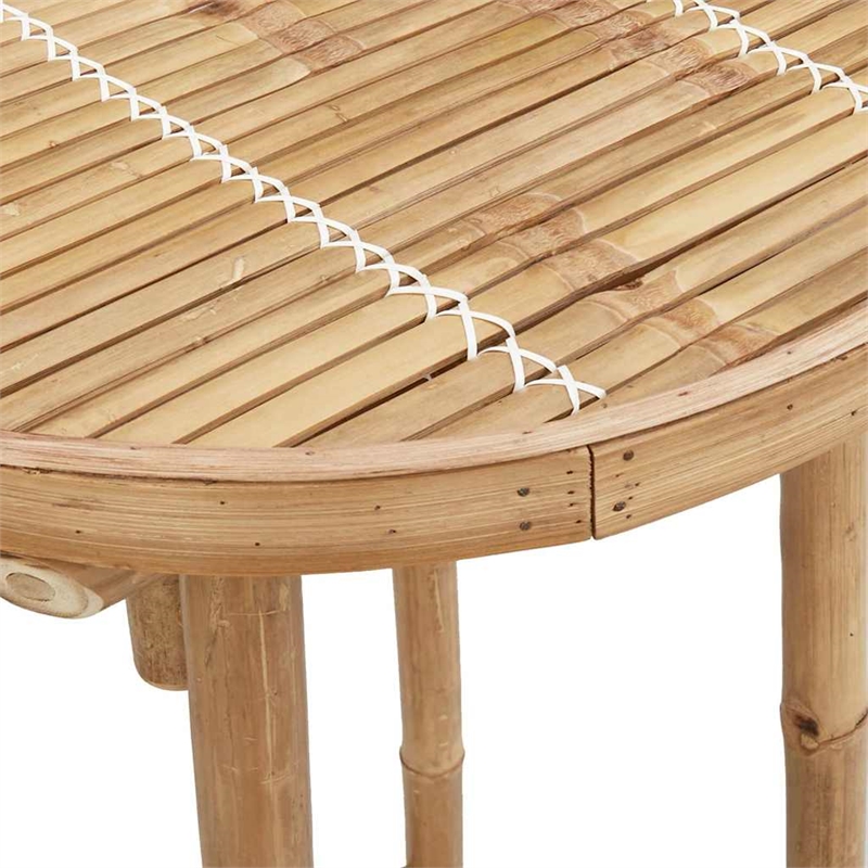 vidaXL Round Outdoor Bar Table in Bamboo with Tall Footrest in Brown