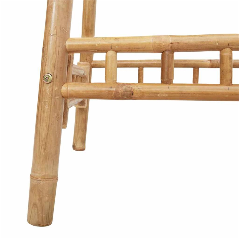 vidaXL Round Outdoor Bar Table in Bamboo with Tall Footrest in Brown