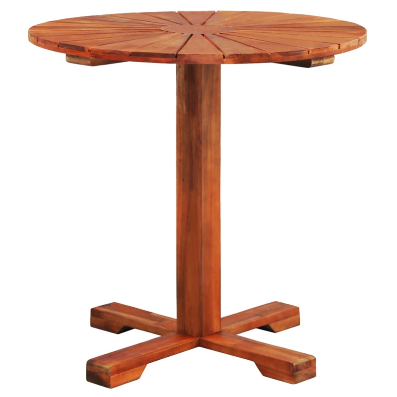 vidaXL Solid Acacia Wood Pedestal Table in Brown