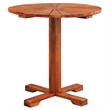 vidaXL Solid Acacia Wood Pedestal Table in Brown
