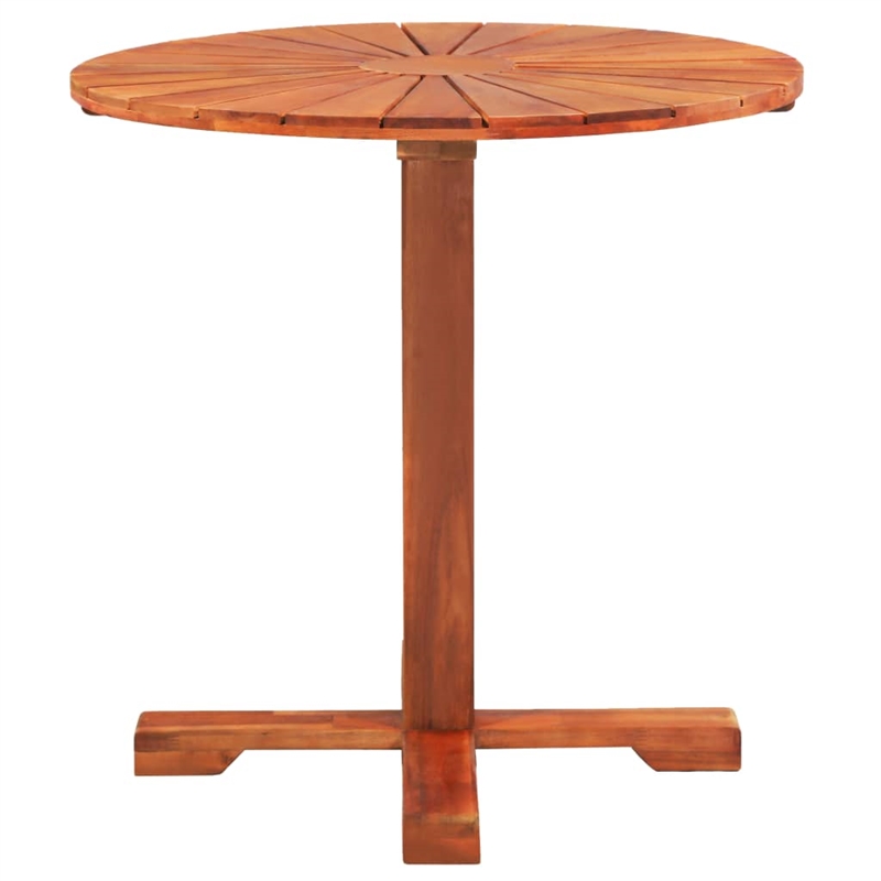 vidaXL Solid Acacia Wood Pedestal Table in Brown