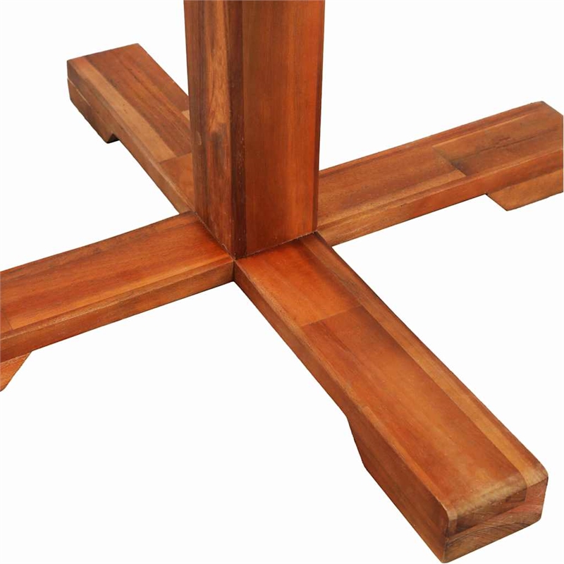 vidaXL Solid Acacia Wood Pedestal Table in Brown