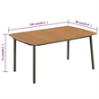 vidaXL Solid Acacia Wood Dining Table in Brown