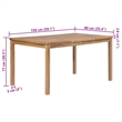 vidaXL Solid Teak Wood Dining Table in Natural/Brown