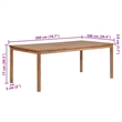 vidaXL Solid Teak Wood Dining Table in Natural/Brown