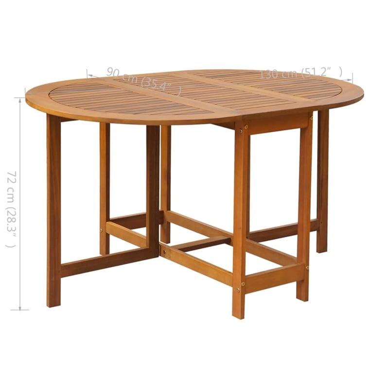 vidaXL Acacia Wood with Oil Finish Outdoor Dining Set in Natural/Brown