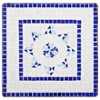 vidaXL Ceramic Top with Coated Iron Frame Bistro Table in Blue and White