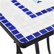 vidaXL Ceramic Top with Coated Iron Frame Bistro Table in Blue and White