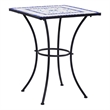 vidaXL Ceramic Top with Coated Iron Frame Bistro Table in Blue and White