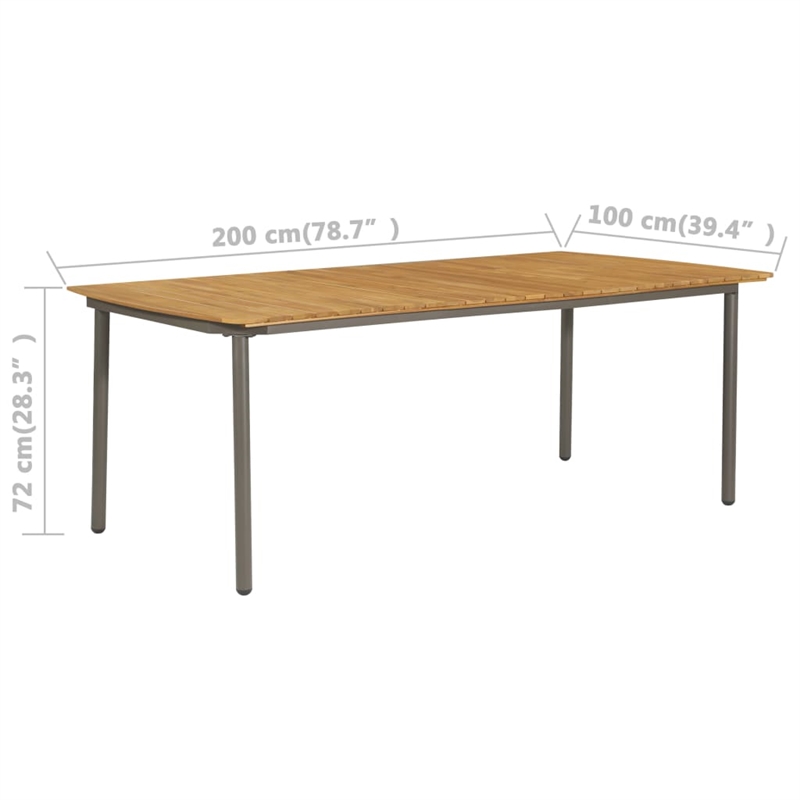 vidaXL Solid Acacia Wood Dining Table in Brown