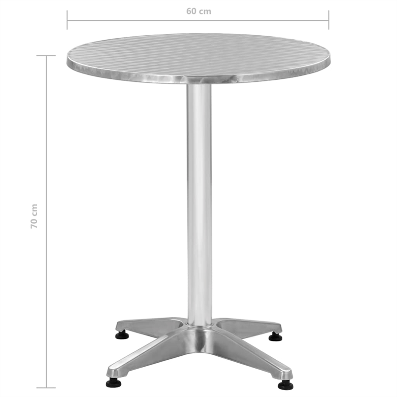vidaXL Aluminum with Stainless Stee Garden Dining Table in Silver