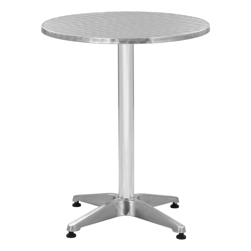 vidaXL Aluminum with Stainless Stee Garden Dining Table in Silver