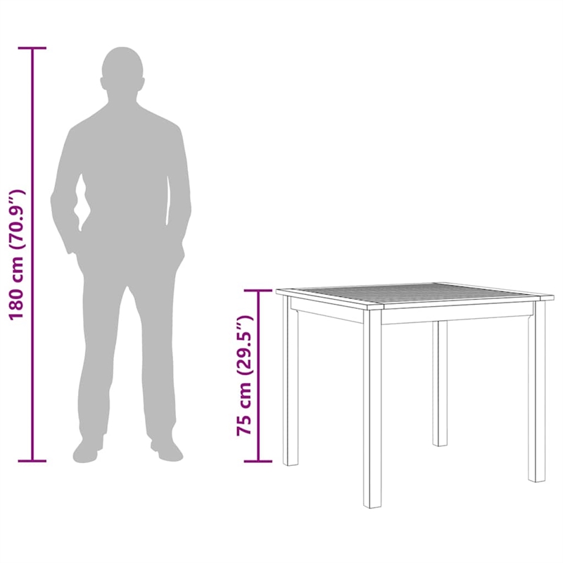 vidaXL Durable Square Dining Table in Rustic