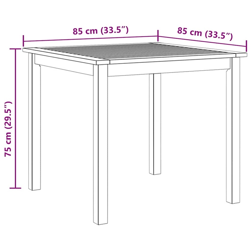 vidaXL Durable Square Dining Table in Rustic