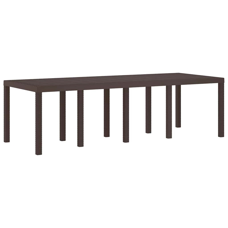 vidaXL Poly Rattan Garden Dining Table in Brown
