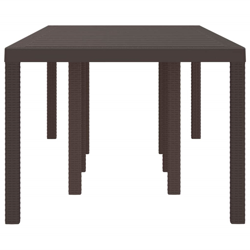vidaXL Poly Rattan Garden Dining Table in Brown