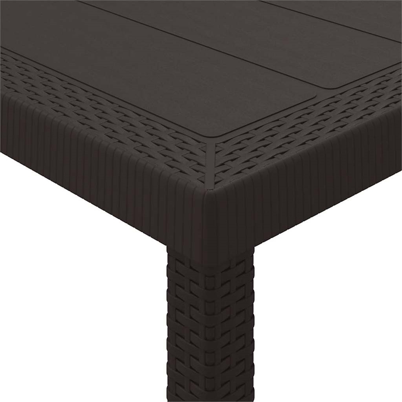 vidaXL Poly Rattan Garden Dining Table in Brown