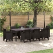 vidaXL Poly Rattan Garden Dining Table in Brown