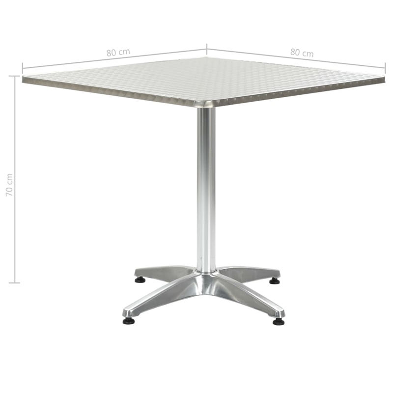 vidaXL Aluminum Garden Dining Table in Silver