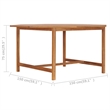 vidaXL Solid Teak Wood Dining Table in Teak Brown