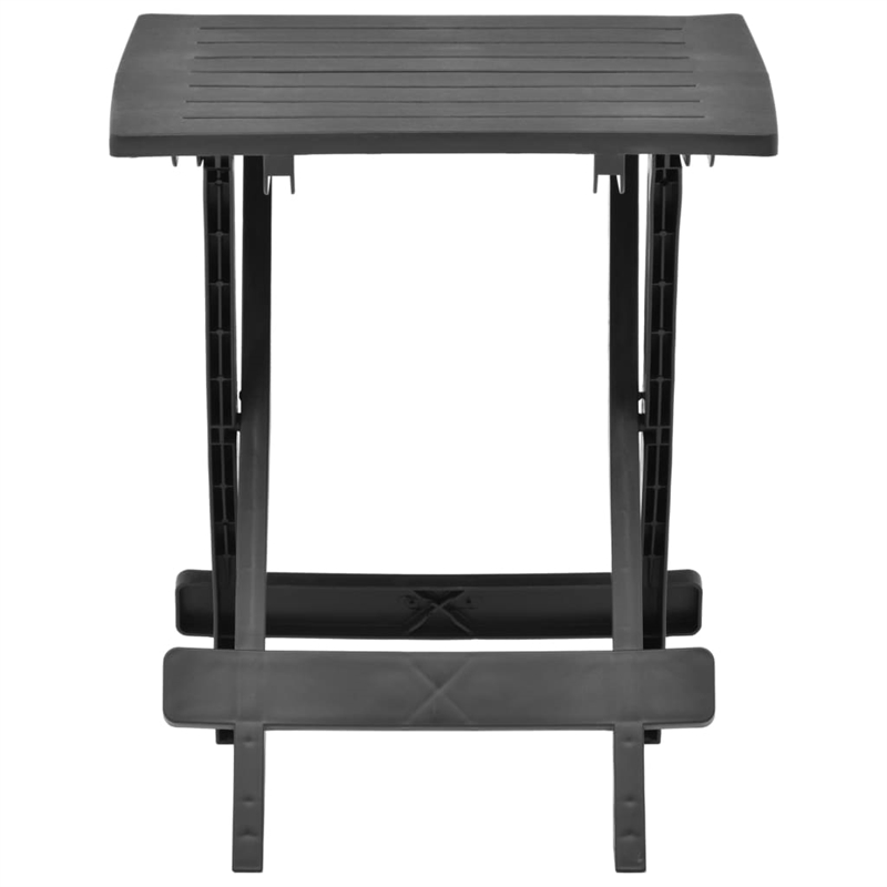 vidaXL Plastic Folding Patio Table in Anthracite/Gray