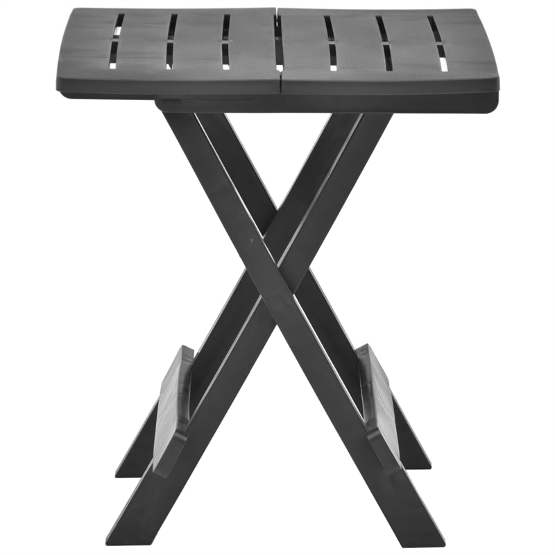 vidaXL Plastic Folding Patio Table in Anthracite/Gray