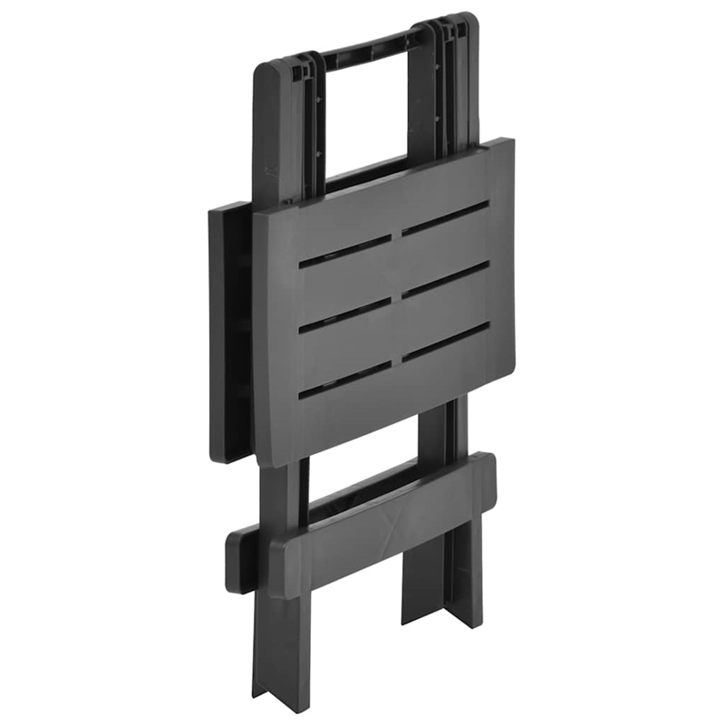 vidaXL Plastic Folding Patio Table in Anthracite/Gray