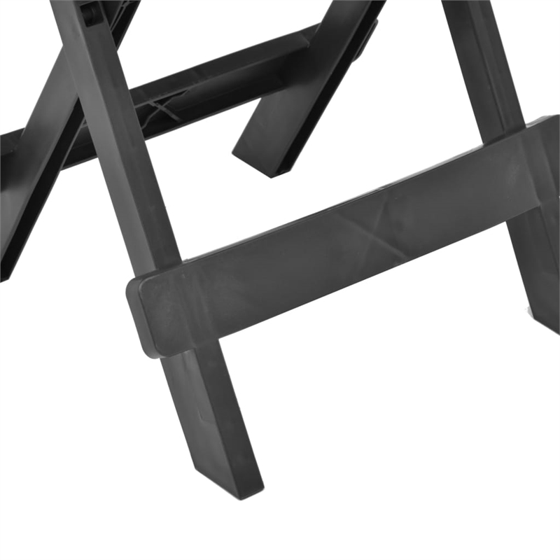 vidaXL Plastic Folding Patio Table in Anthracite/Gray