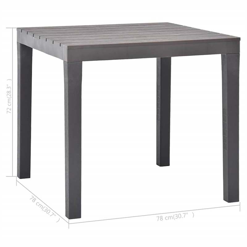 vidaXL Plastic Garden Dining Table in Mocha